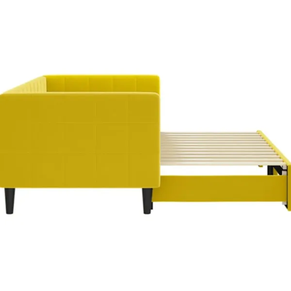 vidaXL Soffor>Dagbädd utdragbar gul 80x200 cm sammet