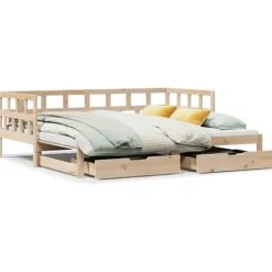 vidaXL Soffor>Dagbädd utdragbar med lådor utan madrass 90x200 cm