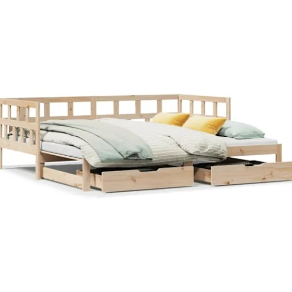 vidaXL Soffor>Dagbädd utdragbar med lådor utan madrass 90x200 cm