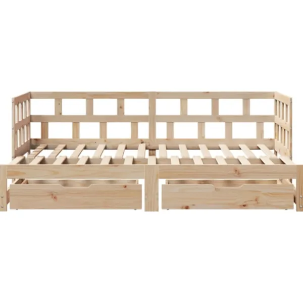 vidaXL Soffor>Dagbädd utdragbar med lådor utan madrass 90x200 cm