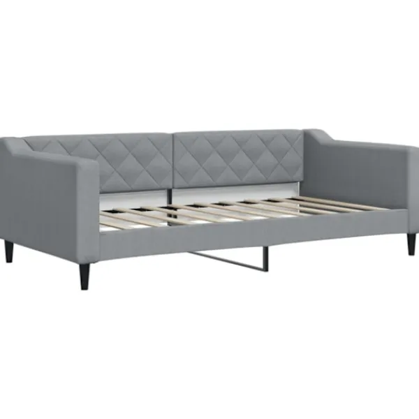 vidaXL Soffor>Dagbädd utdragbar med lådor ljusgrå 90x190 cm tyg