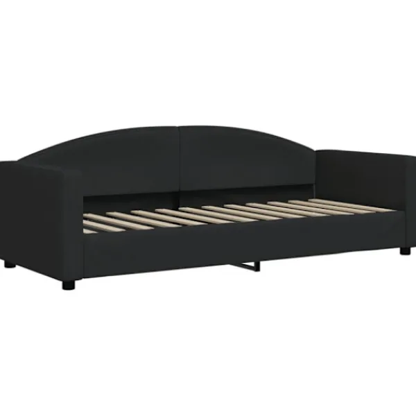 vidaXL Soffor>Dagbädd utdragbar med lådor svart 80x200 cm tyg