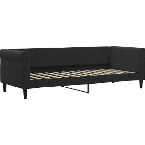 vidaXL Soffor>Dagbädd utdragbar med madrasser svart 80x200 cm sammet