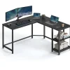 Pavil Kontorsmöbler>Datorbord, L-format hörnskrivbord, 138 x 138 x 76 cm, spelbord, svart med träfibrer