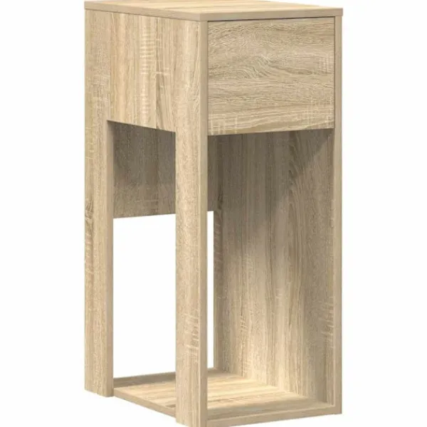 vidaXL Småbord>Datorstativ med låda sonoma-ek 30x44x74 cm