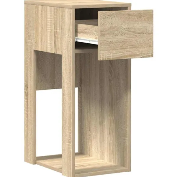 vidaXL Småbord>Datorstativ med låda sonoma-ek 30x44x74 cm