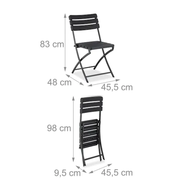 B2X Balkongmöbler>3-delad balkongmöbelset i trälook