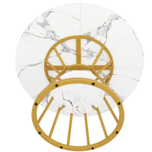 Matgrupper>5-delat matgrupp med 4 sammetsstolar & marmorbord | Runt bord 100x100x76cm | För 4 personer | Alternativ till soffbord | Svart