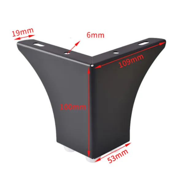Köksö>DIY Köksmöbelben 100mm Kaffebord Skåp Säng Soffa Ben Stark Metall Skrivbordsstol Ben Svart Tyst Halksäker Set om 4