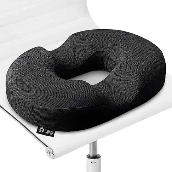 Stolar>Donutkudde för Hemorrojder - 100% Memory Foam Kuddar med Halkfri Botten - Fast Ortopedisk Sits - Smärtlindring för Svanskotan