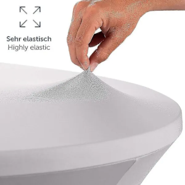 Stolar>Eleganta Antracit Stretchöverdrag Bar Bordsöverdrag för Bistrobord Vit 80 2 Set