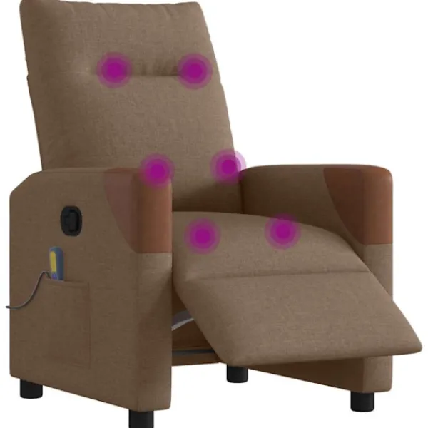 vidaXL Fåtöljer>Elektrisk massagefåtölj brun tyg