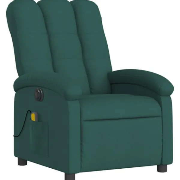 vidaXL Fåtöljer>Elektrisk massagefåtölj mörkgrön tyg