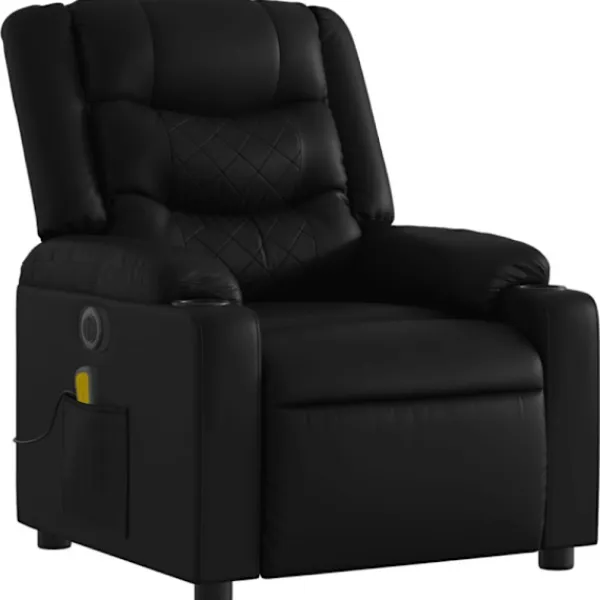 vidaXL Fåtöljer>Elektrisk massagefåtölj svart konstläder