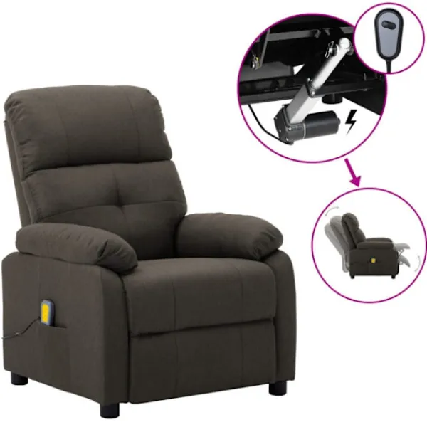 vidaXL Fåtöljer>Elektrisk massagefåtölj taupe tyg