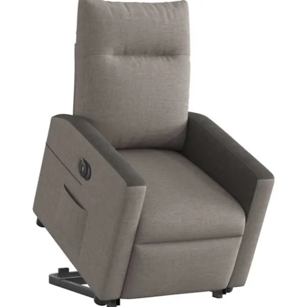 vidaXL Fåtöljer>Elektrisk reclinerfåtölj med uppresningshjälp taupe tyg