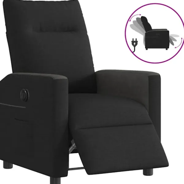vidaXL Fåtöljer>Elektrisk reclinerfåtölj svart tyg