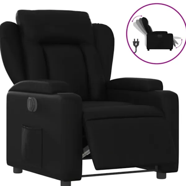 vidaXL Fåtöljer>Elektrisk reclinerfåtölj svart konstläder