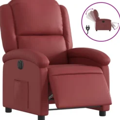 vidaXL Fåtöljer>Elektrisk reclinerfåtölj vinröd konstläder