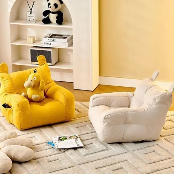 Sittsäckar>Enkel Soffa Barn Liten Soffstol Baby Läshörna Barn-FF- Grön