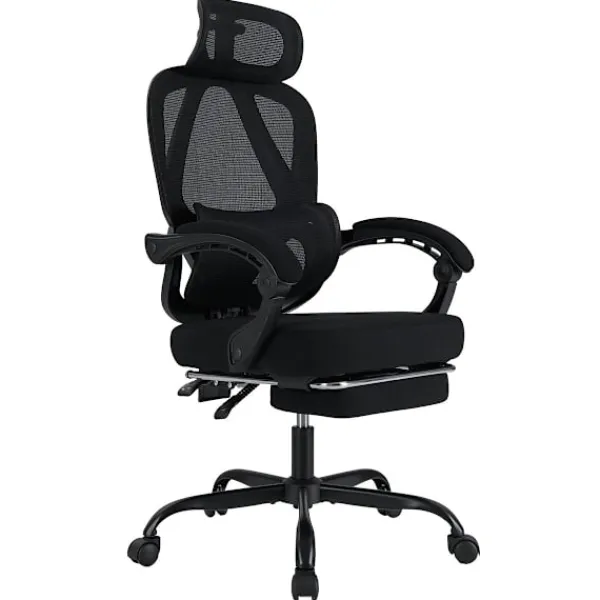 Northix Kontorsmöbler>Ergonomisk kontorsstol med fotstöd och justerbart ryggstöd