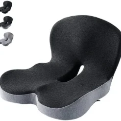 Stolar>Ergonomisk sittdyna i memory foam - L-formad sittdyna med ländryggsstöd och skydd för svanskotan, lämplig för både kontor och hemmabruk.