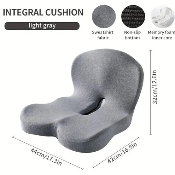 Stolar>Ergonomisk Sittdyna i Memory Foam – L-formad Stolskudde med Svankstöd & Svanskotskydd, För Kontor & Hem