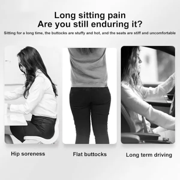 Stolar>Ergonomisk Sittdyna i Memory Foam – L-formad Stolskudde med Svankstöd & Svanskotskydd, För Kontor & Hem