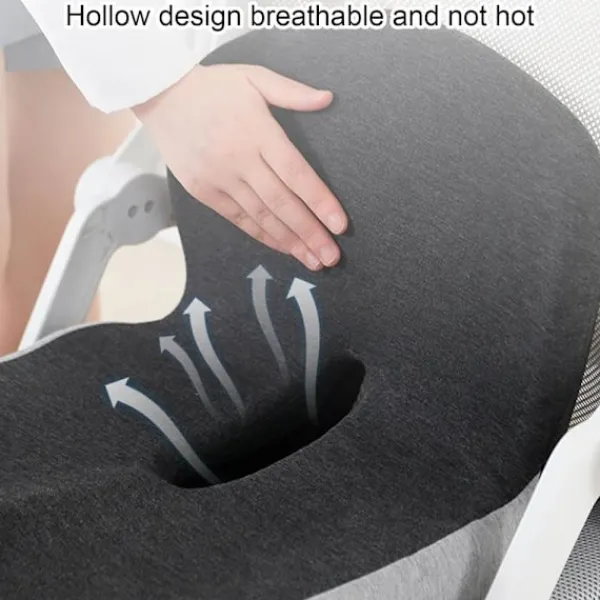 Stolar>Ergonomisk Sittdyna i Memory Foam – L-formad Stolskudde med Svankstöd & Svanskotskydd, För Kontor & Hem