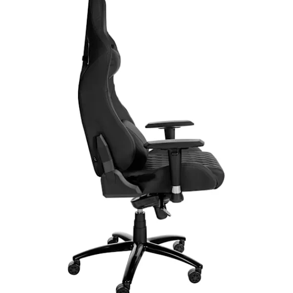 BellaFurn Kontorsmöbler>Exklusivt läderkontorstol - Ergonomisk - trompetfunktion - Metallram | Färg: Svart