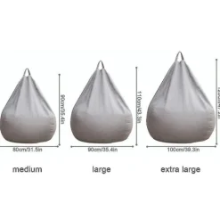 Sittpuffar>Extra stor saccosäck soffaöverdrag inomhus lata loungers för vuxna barn Hotsale! Grå 100 * 120cm