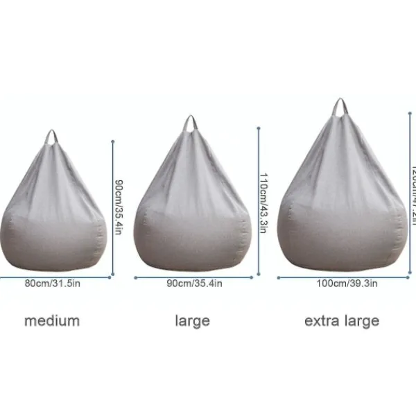 Sittsäckar>Extra Stor Sittpuff Stolar Soffa Överdrag Lazy Lounger För Vuxna Barn Inomhus Gul 100 * 120cm
