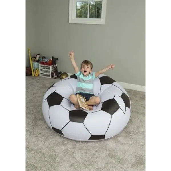 BESTWAY Sittsäckar>Fauteuil gonflable Beanles fotbollsstol - Svartvitt