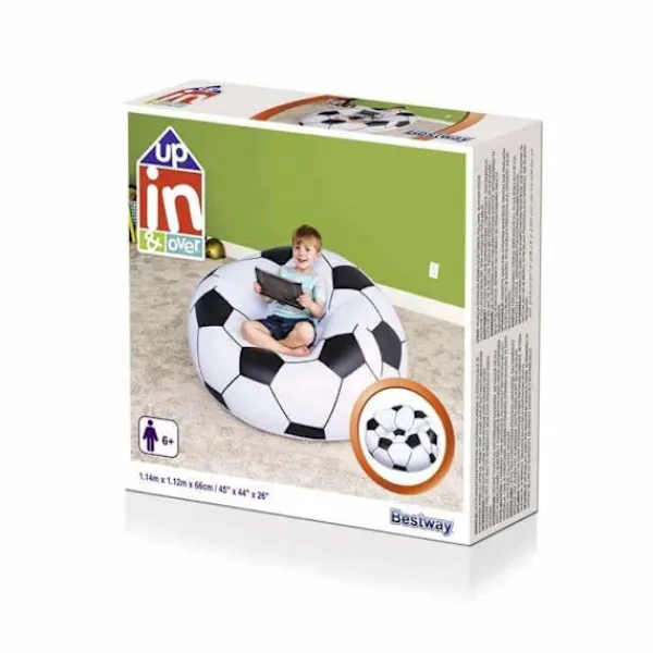 BESTWAY Sittsäckar>Fauteuil gonflable Beanles fotbollsstol - Svartvitt