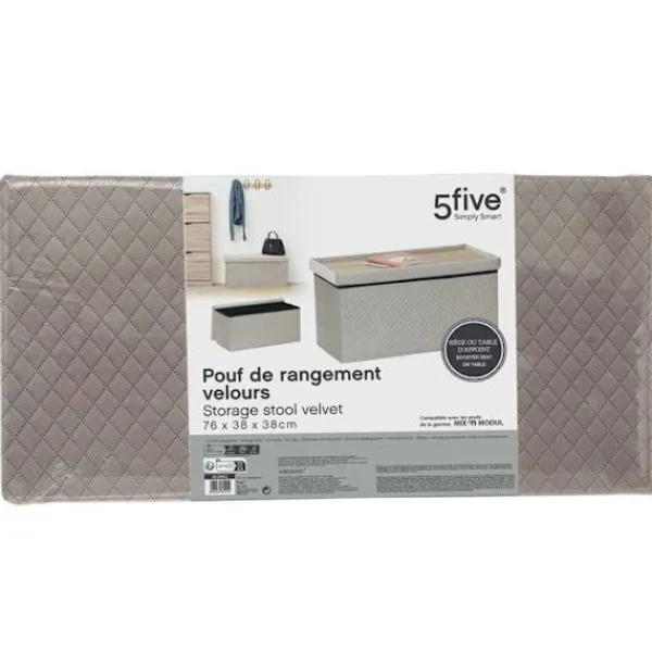 5 FIVE SIMPLY SMART Kistor & Koffertar>5five - dubbelvikbar pouf "mix n' modul" velourlin