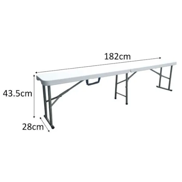 AUCUNE Balkongmöbler>Fällbar bänk för mottagningsbord 180 cm