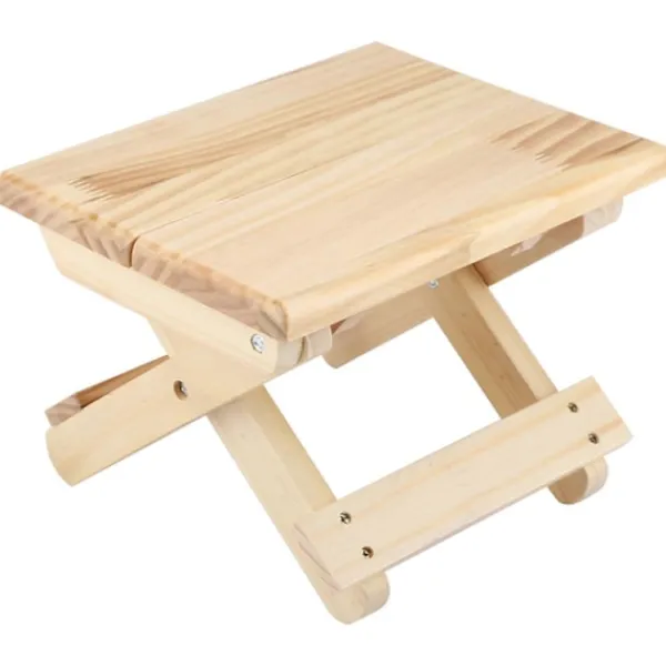 Pallar>Fällbar liten fyrkantig bänk i massivt trä, lantlig stil, ergonomisk design, fint utförande