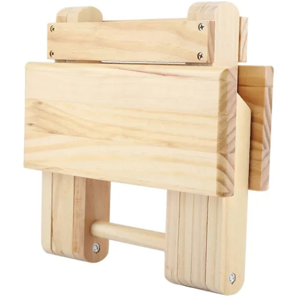 Pallar>Fällbar liten fyrkantig bänk i massivt trä, lantlig stil, ergonomisk design, fint utförande