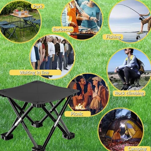 Pallar>Fällbar pall hopfällbar pall hopfällbar pall campingpall, fällbar pall med stabila fötter och bärväska, fällbar pall för picknickfiske