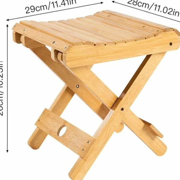 Pallar>Fällbar pall i massivt trä - Portabel pall för hemmet, gaming, fiske, fungerar i sovrum, trädgård, trä, 29x28x26 cm