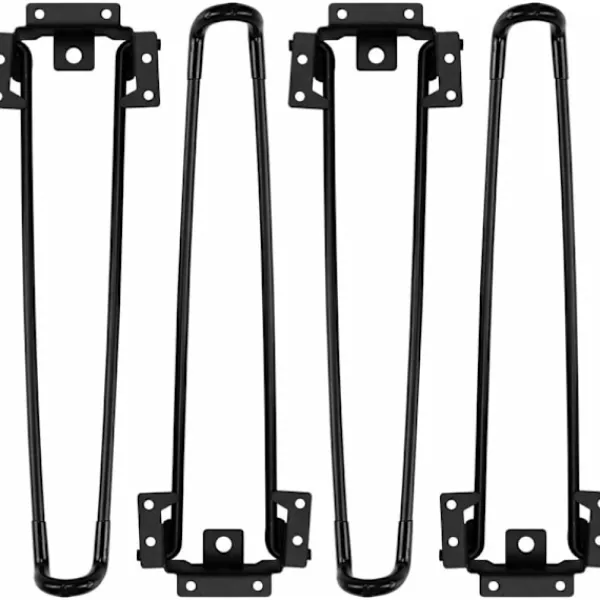 Soffbord>Fällbara bordsben 4-pack Hårnålsformade fällbara bordsben 52 cm höjd Svart Hög hållfasthet Lätt att installera Fällbart soffbordsben