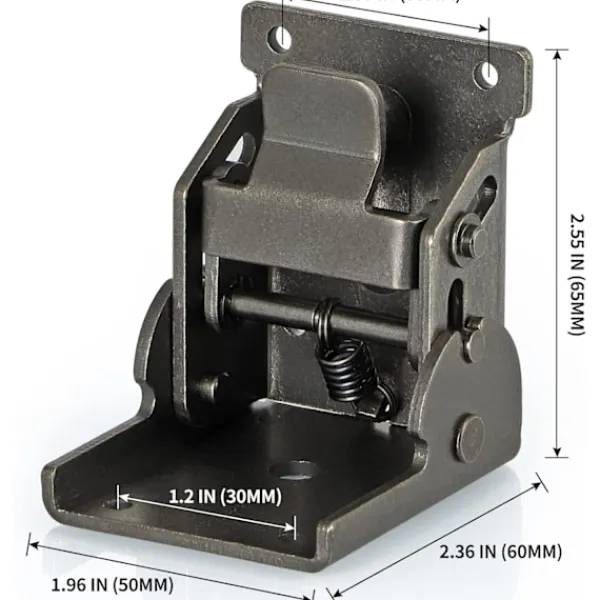 Balkongmöbler>Fällbara konsoler Tunga 90 graders självlåsande gångjärn för bordsben, vägg hylla, 330 pund vardera, 4-pack (Gunblack)