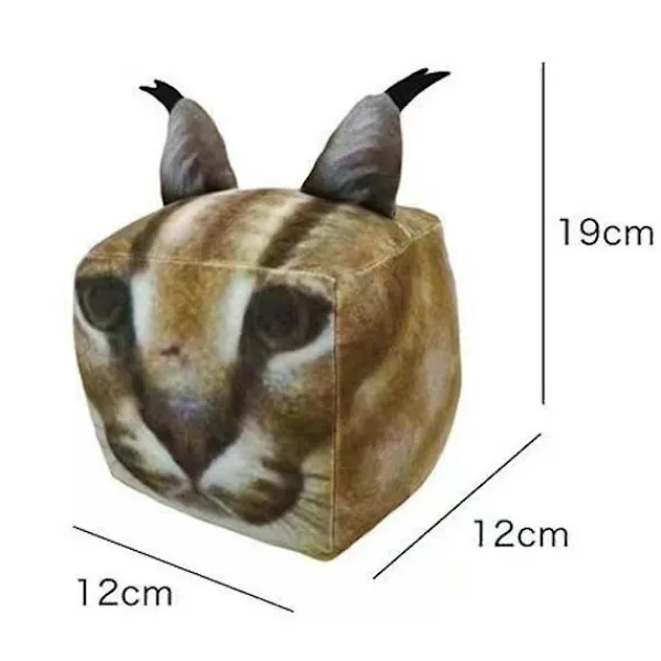 Sittpuffar>Floppa 3d Square Cartoon Cat Soft Stuffed Doll Kitten Plush Toy Kids Christmas Birthday Gift
