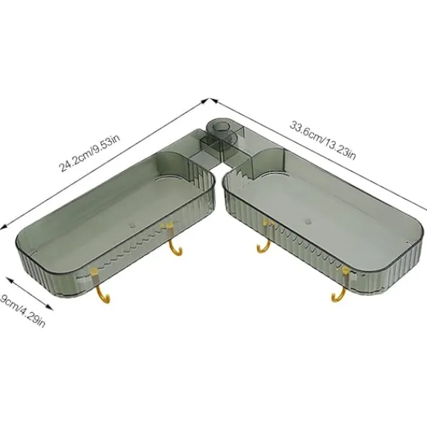 Hyllor>Flytande hörnhyllor, Väggmonterad Roterande Hörnhylla | U-formade väggmonterade hyllor & lådor,Effektiv hörnhylla ihålig design