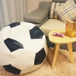 Sittsäckar>Fotboll Oxfordduk Barn Beanbag Cover För Barn Plyschdjursförvaring 3 Färger Att Välja - Vit 80cm - I lager