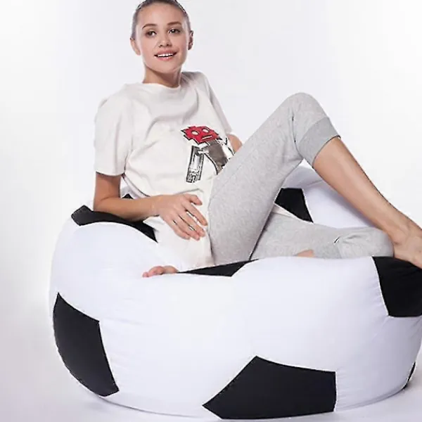 FMYSJ Sittsäckar>Fotboll Oxfordduk Barn Beanbag Cover För Barn Plyschdjursförvaring 3 Färger Att Välja - Vit 80cm (FMY)