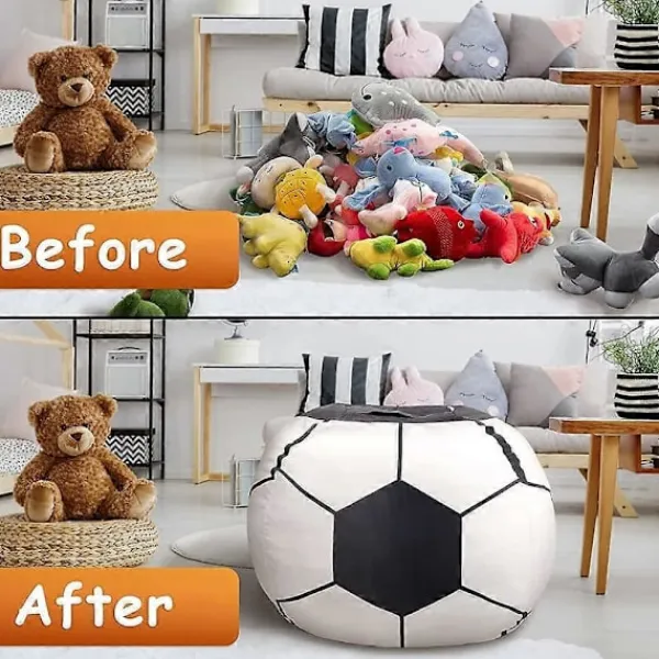 Sittsäckar>Fotbolls-sittsäcköverdrag för barn utan fyllning, sittsäcköverdrag för vuxna, barnstorlek - Stor förvaring av gosedjur 60x70cm No Filler