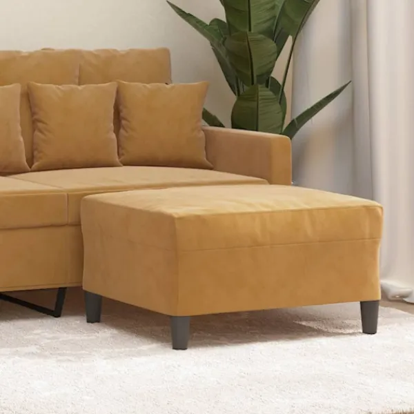 vidaXL Pallar>Fotpall brun 70x55x41 cm sammet