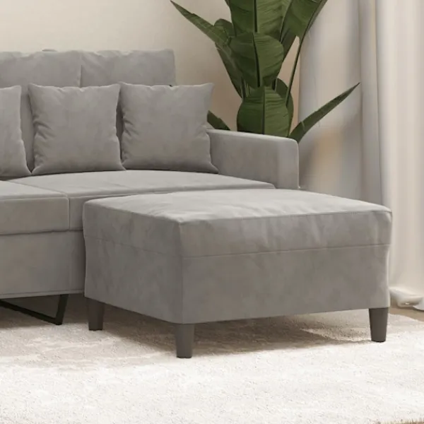 vidaXL Pallar>Fotpall Ljusgrå 70x55x41 cm sammet
