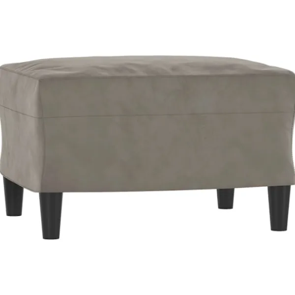 vidaXL Pallar>Fotpall ljusgrå 60x50x41 cm sammet